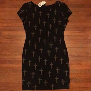 Forever 21 Cheetah Cross Bodycon Dress